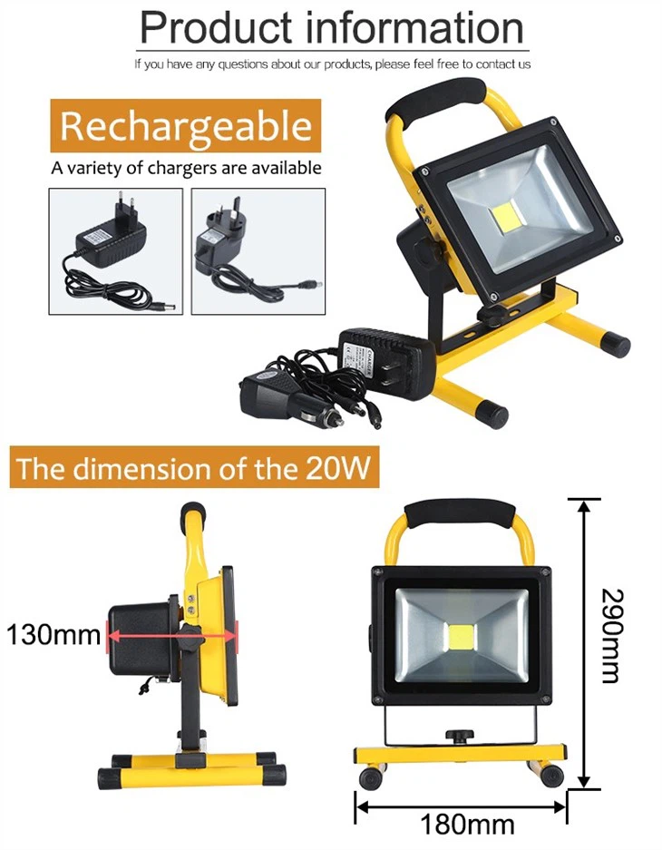 배터리 구동 비상 홍수 조명